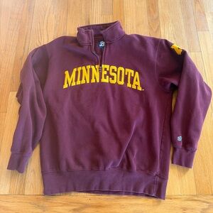 Blue 84 Maroon and Yellow 1/4 zip Minnesota Women’s  Sweatshirt